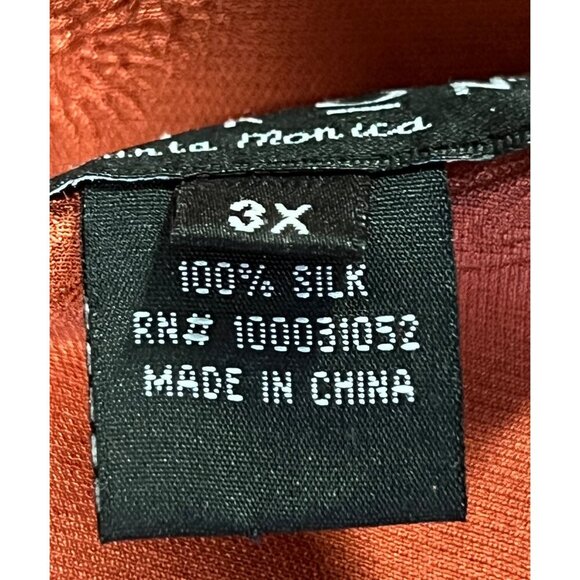 Citron Santa Monica Women Plus 3X Burnt Orange Silk Sleeveless Tank Top EUC - Picture 7 of 8